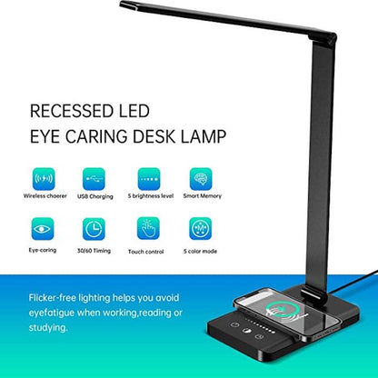 Compact Dimmable LED Desk Lamp with USB Port