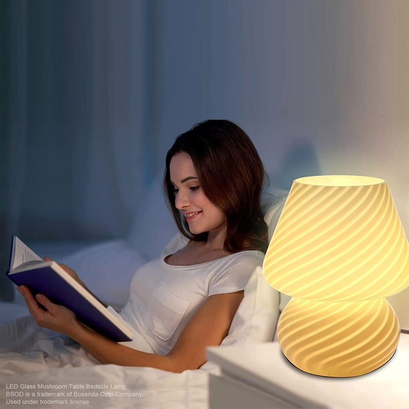 Elegant Glass Table Lamp Mushroom Shape