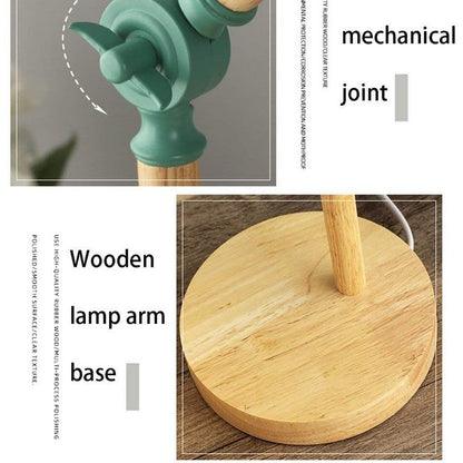 Rustic Wood Desk Lamp with Adjustable Arm