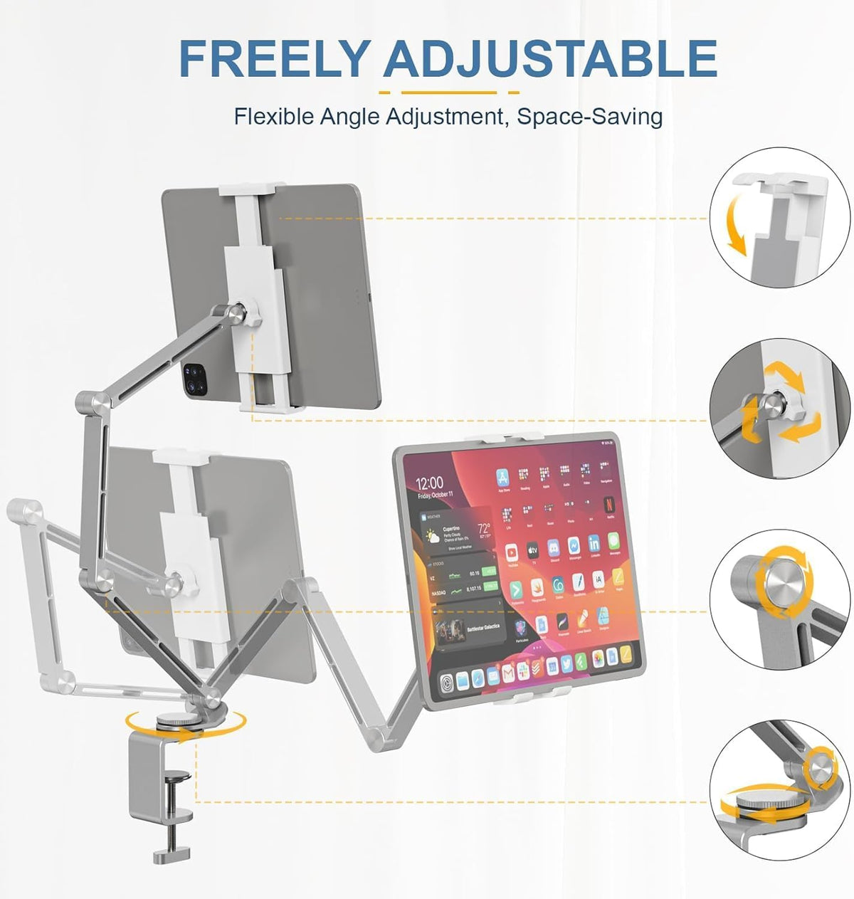 Portable Folding Tablet Stand with 360° Swivel