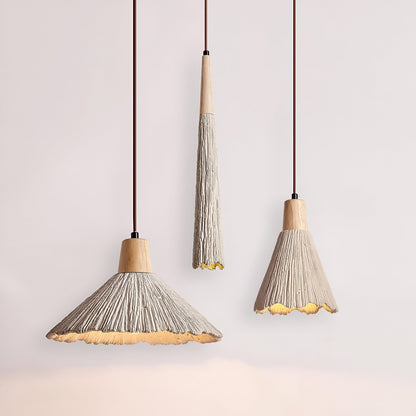 Simple Cream Hanging Pendant Light Fixture