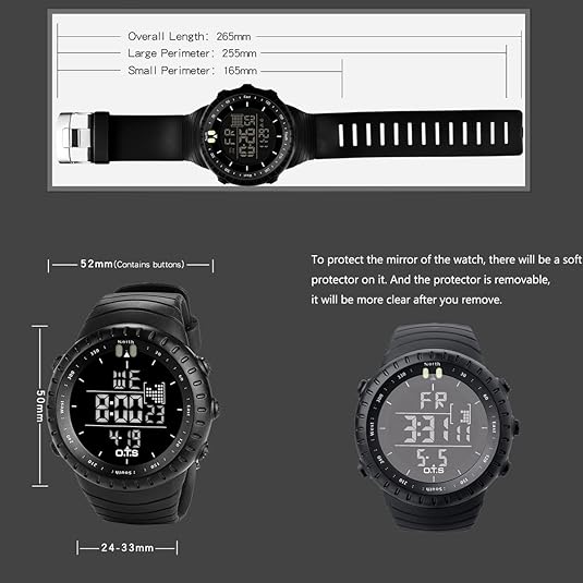 Rugged Waterproof Men's Digital LED Watch