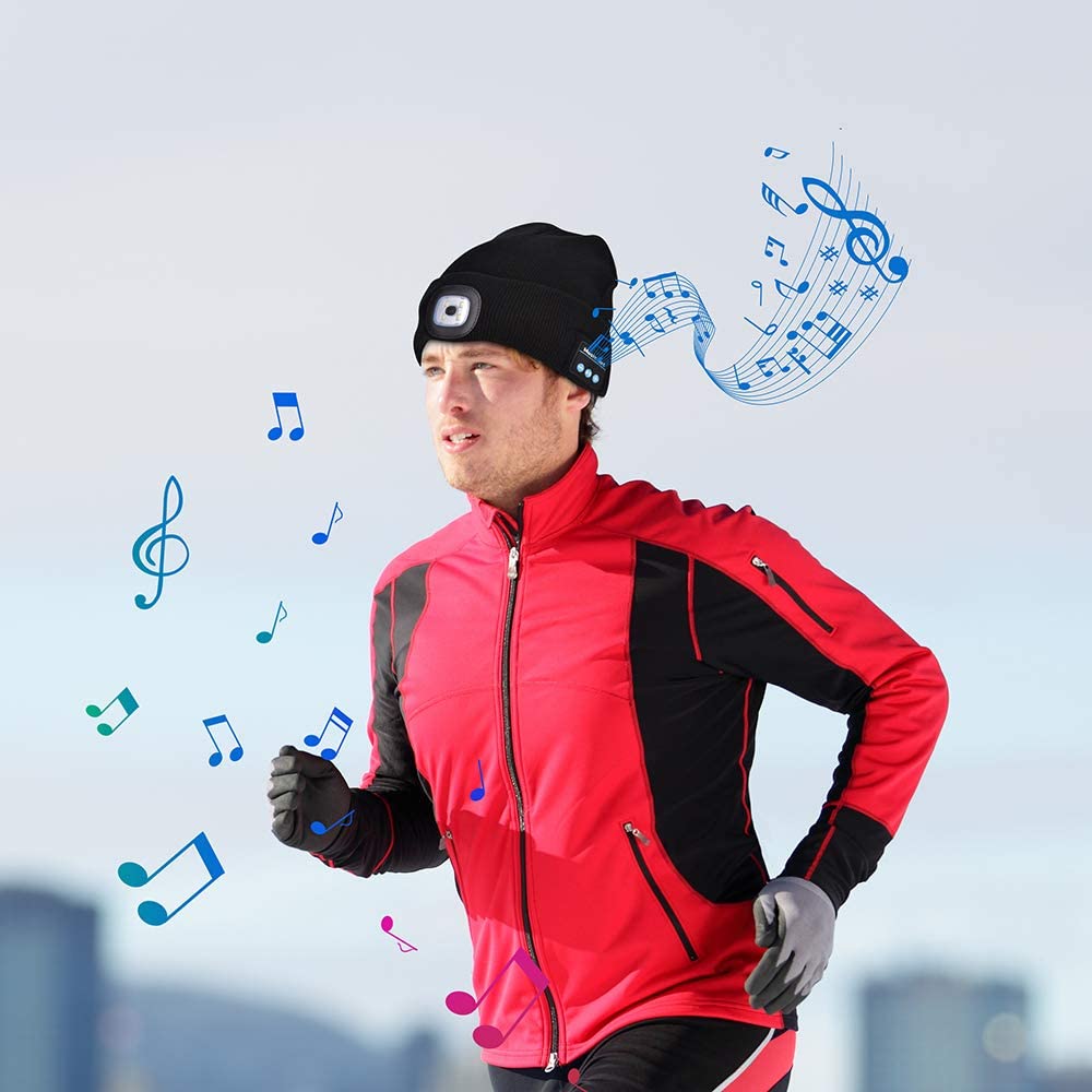 Warm Beanie Hat with Bluetooth Wireless Headphones