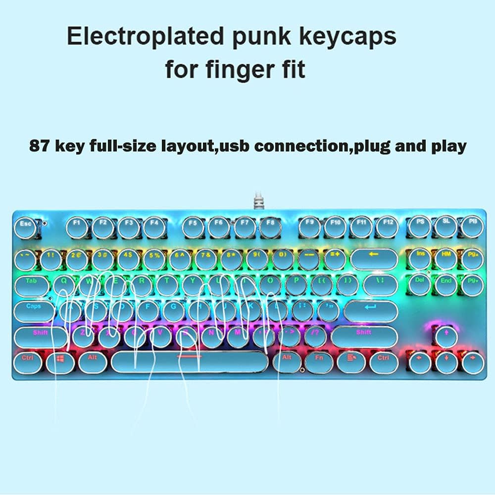 Pro Gamer Keyboard RGB LED Blue Mechanical Keys