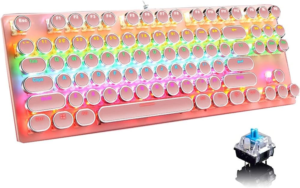 Pro Gamer Keyboard RGB LED Blue Mechanical Keys - Cofik