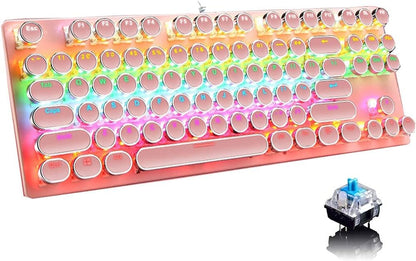 Pro Gamer Keyboard RGB LED Blue Mechanical Keys - Cofik