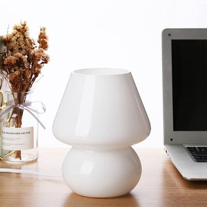 Elegant Glass Table Lamp Mushroom Shape