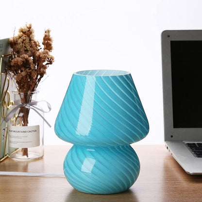 Elegant Glass Table Lamp Mushroom Shape