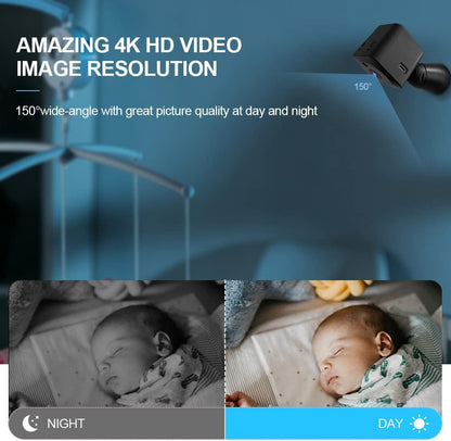 Small WiFi Home Security Camera 4K Night Vision