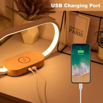 Smart LED Bedside Table Lamp with Clock