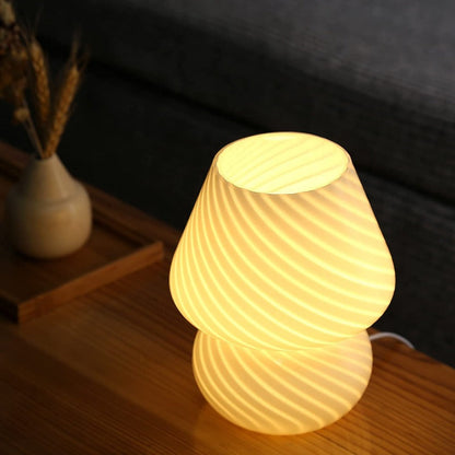 Elegant Glass Table Lamp Mushroom Shape