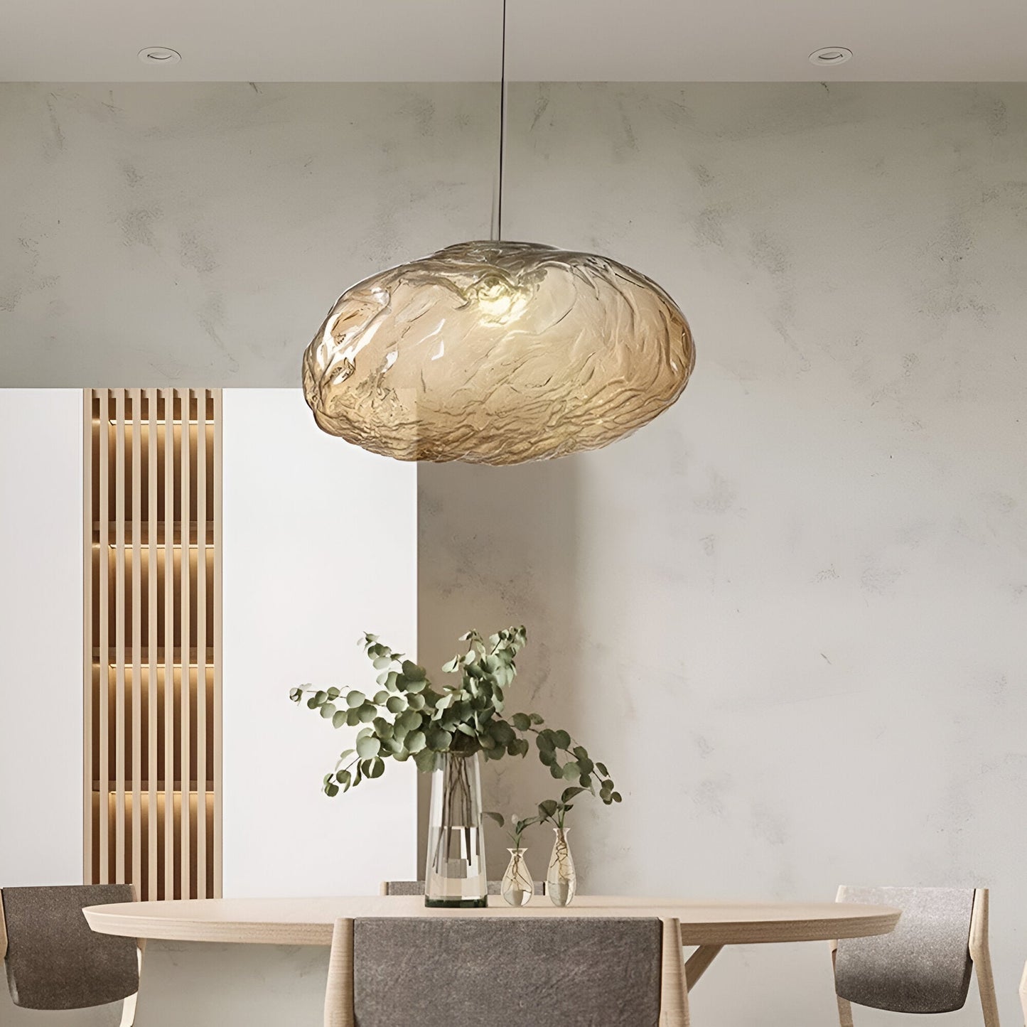 Sleek Glass Pendant Lamp for Kitchen Island