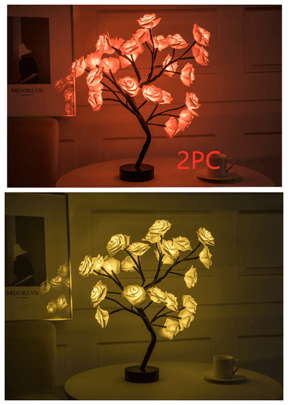 Pretty LED Rose Night Light Table Lamp for Bedroom