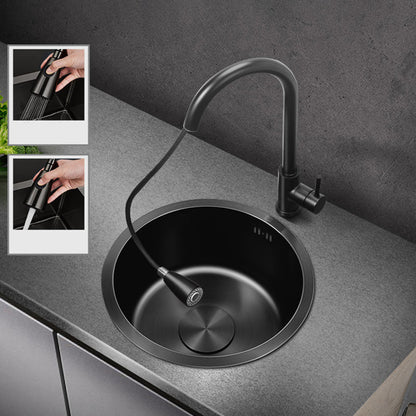 Modern Stainless Steel Kitchen Sink Round Bowl