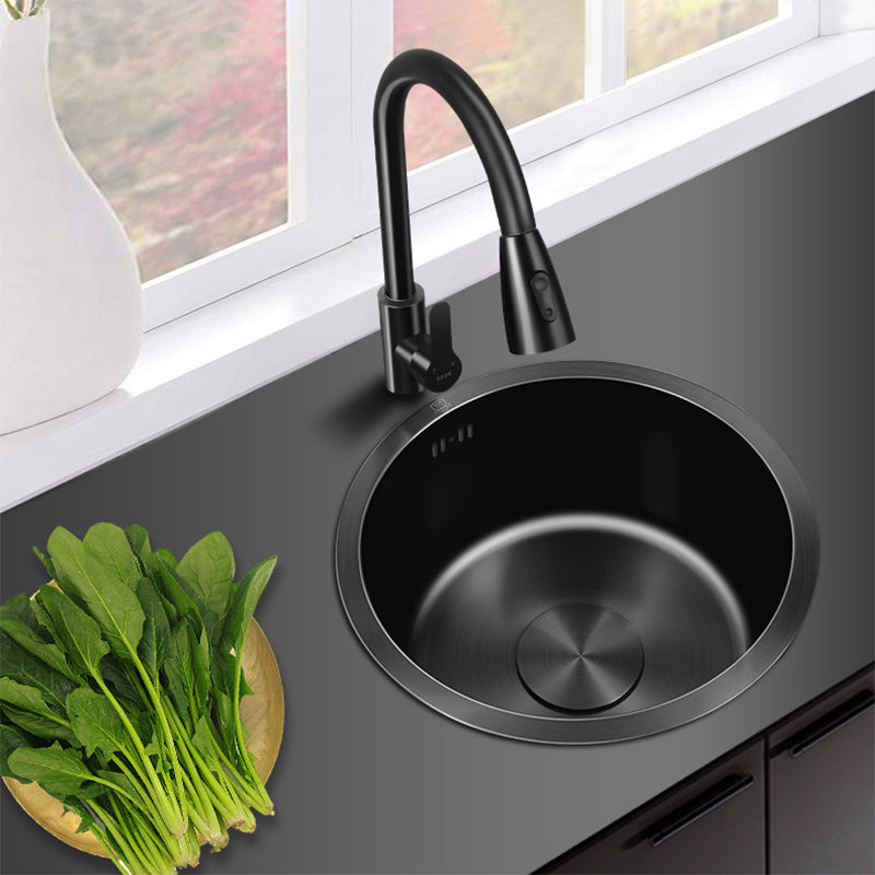 Modern Stainless Steel Kitchen Sink Round Bowl