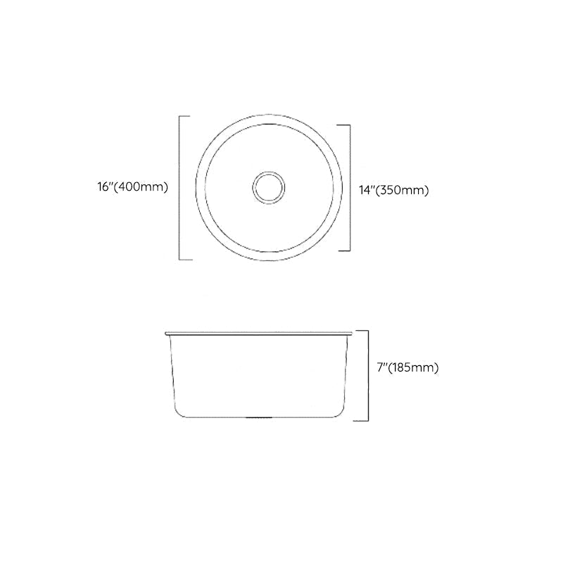 Modern Stainless Steel Kitchen Sink Round Bowl