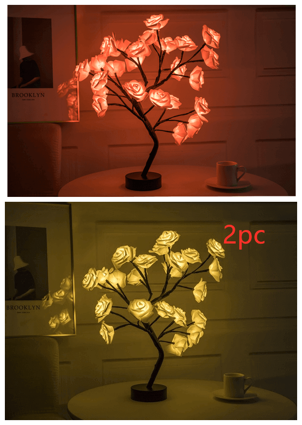 Pretty LED Rose Night Light Table Lamp for Bedroom