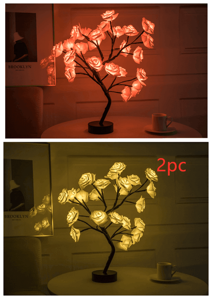 Pretty LED Rose Night Light Table Lamp for Bedroom