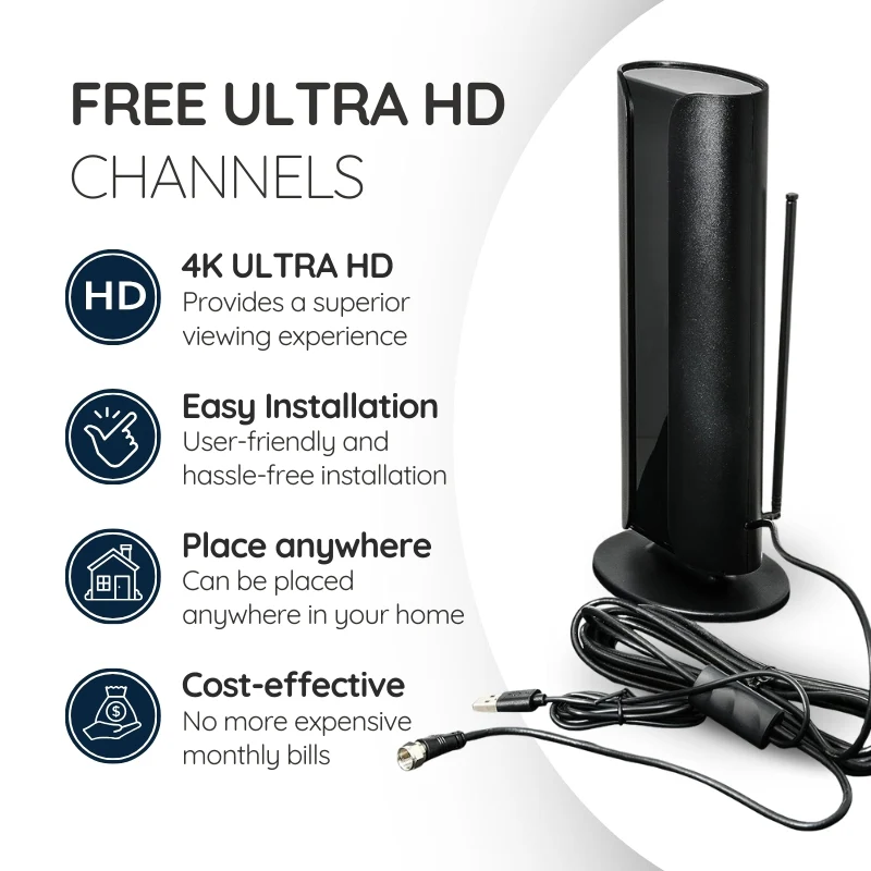 Best Indoor TV Antenna 360 Mile Long Range Signal Booster