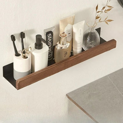 Easy Install Wooden Bathroom Storage Shelf
