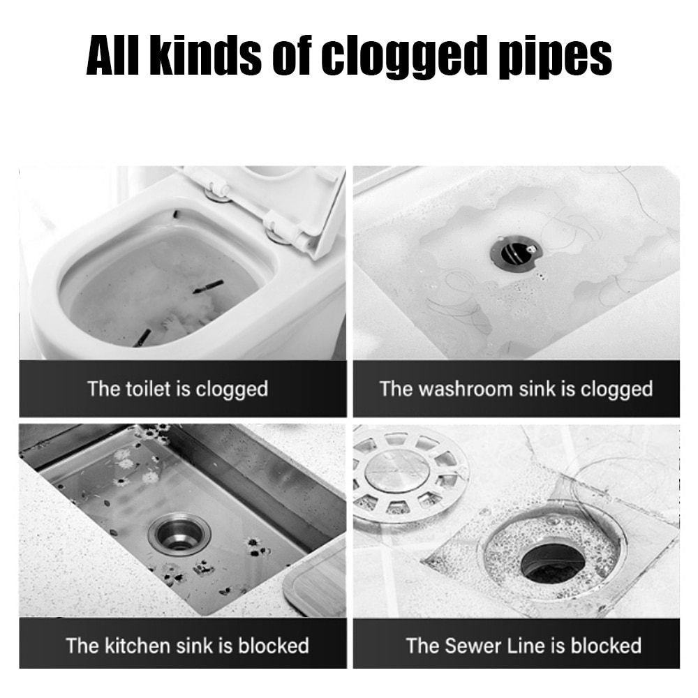 Powerful Drain Cleaner with 2 Free Plugs