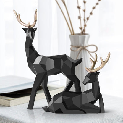 Unique Wooden Deer Ornament Set