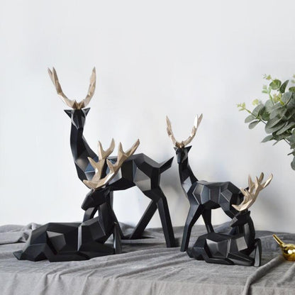 Unique Wooden Deer Ornament Set