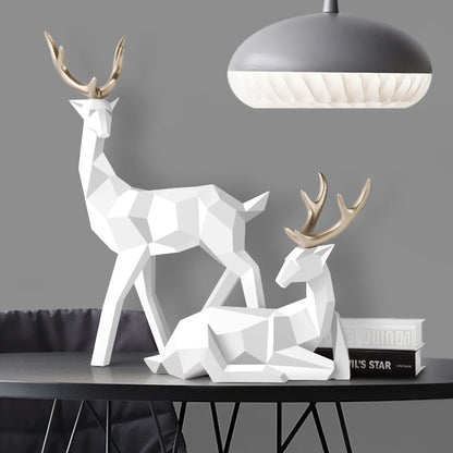 Unique Wooden Deer Ornament Set