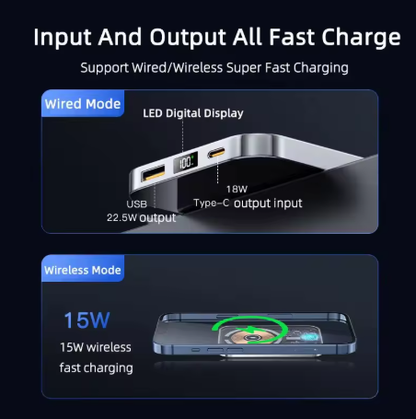 Clear Portable Compact Wireless Power Bank