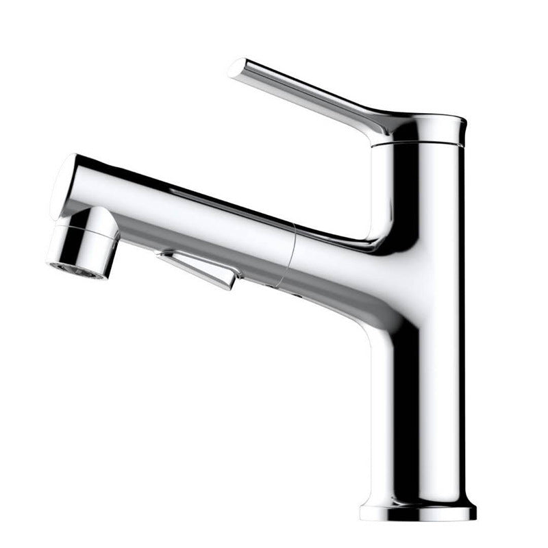 Classic Round Basin Sink Faucet in Solid Brass