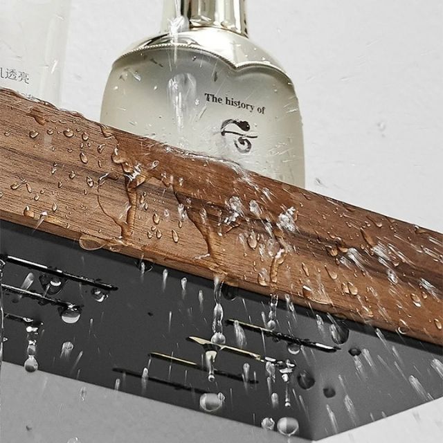 Easy Install Wooden Bathroom Storage Shelf