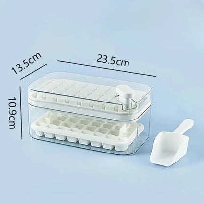 Premium 64pc Silicone Ice Cube Tray with Lid and Spoon