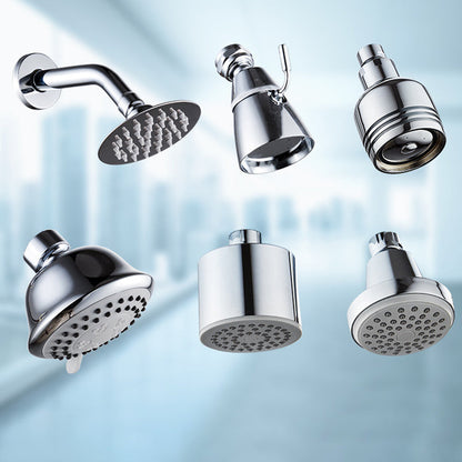 Silver Round Wall Mount Shower Head Stainless Steel