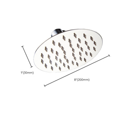 Silver Round Wall Mount Shower Head Stainless Steel