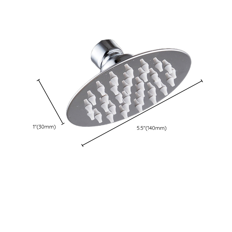 Silver Round Wall Mount Shower Head Stainless Steel