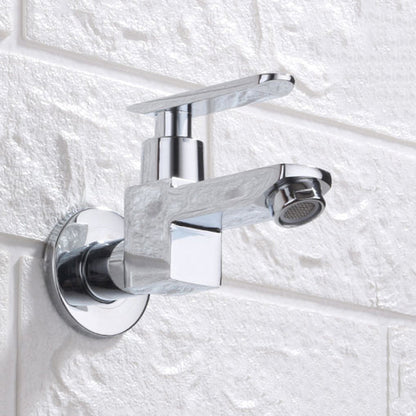 Modern Wall Mount Bathroom Faucet Solid Brass Lever Handle
