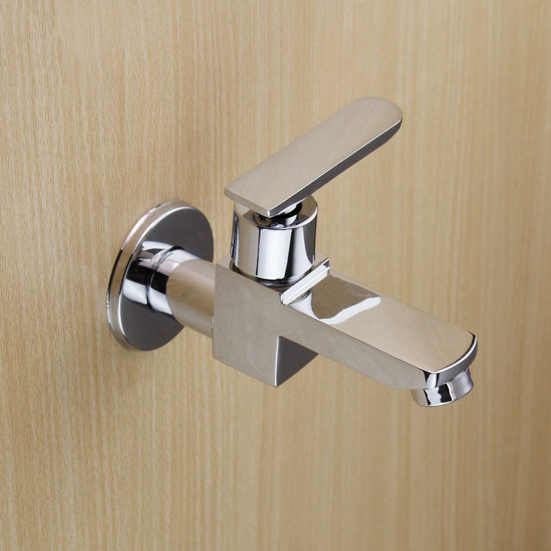 Modern Wall Mount Bathroom Faucet Solid Brass Lever Handle