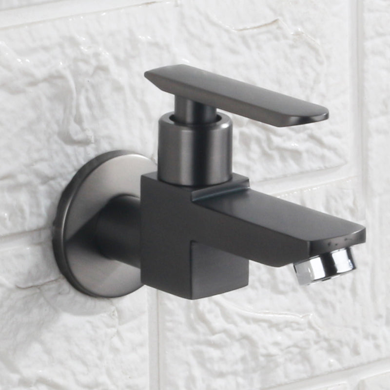 Modern Wall Mount Bathroom Faucet Solid Brass Lever Handle