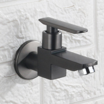 Modern Wall Mount Bathroom Faucet Solid Brass Lever Handle