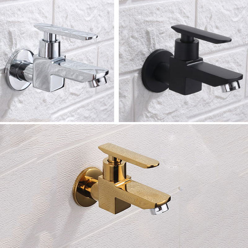Modern Wall Mount Bathroom Faucet Solid Brass Lever Handle