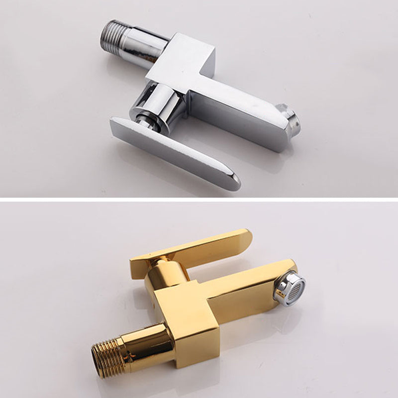 Modern Wall Mount Bathroom Faucet Solid Brass Lever Handle