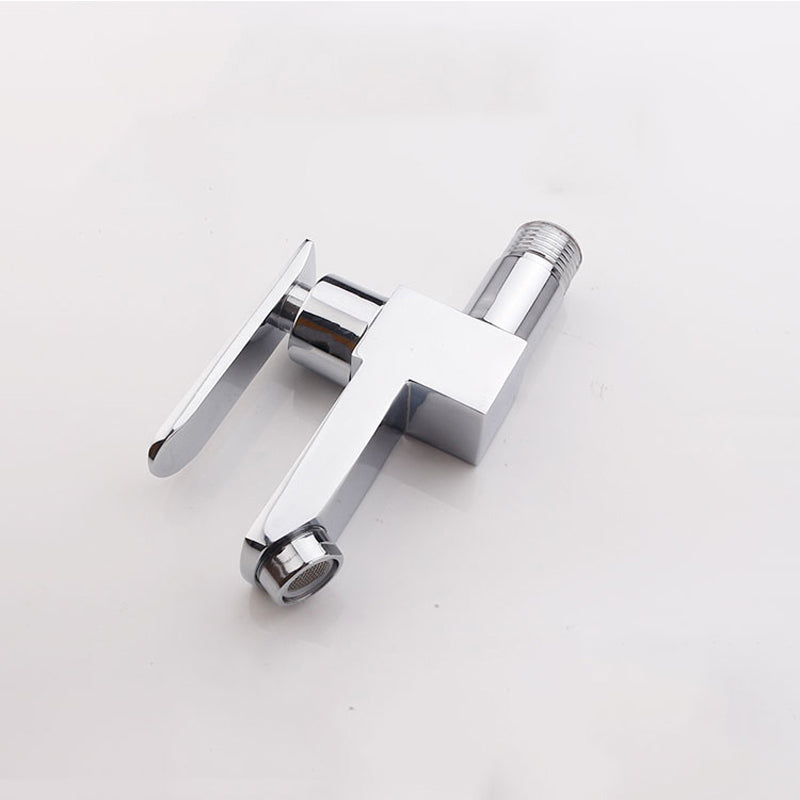 Modern Wall Mount Bathroom Faucet Solid Brass Lever Handle