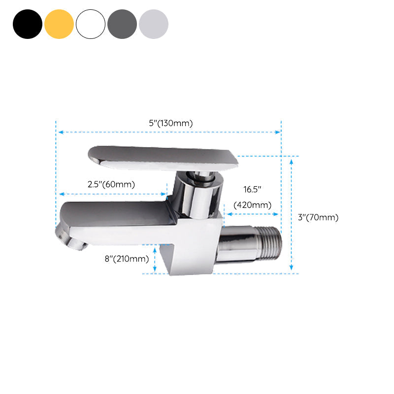 Modern Wall Mount Bathroom Faucet Solid Brass Lever Handle