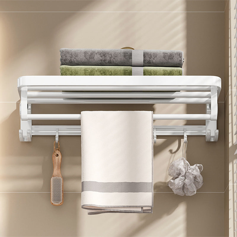 Contemporary Bathroom Accessory Set Towel Bar White Shelf