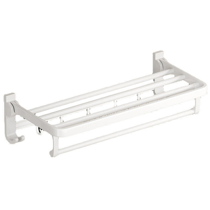 Contemporary Bathroom Accessory Set Towel Bar White Shelf