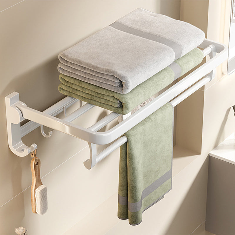 Contemporary Bathroom Accessory Set Towel Bar White Shelf