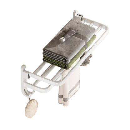 Contemporary Bathroom Accessory Set Towel Bar White Shelf