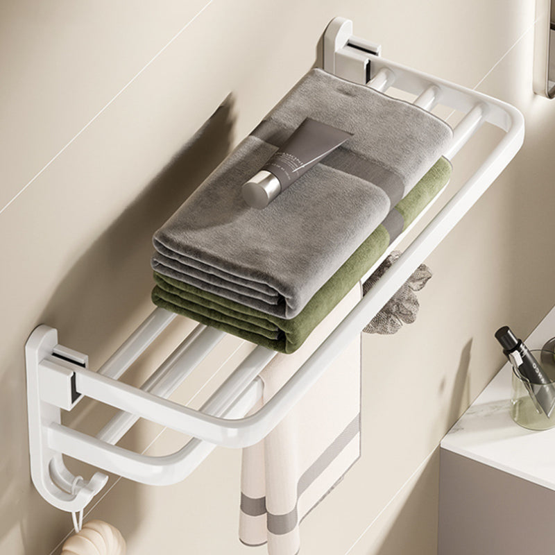 Contemporary Bathroom Accessory Set Towel Bar White Shelf