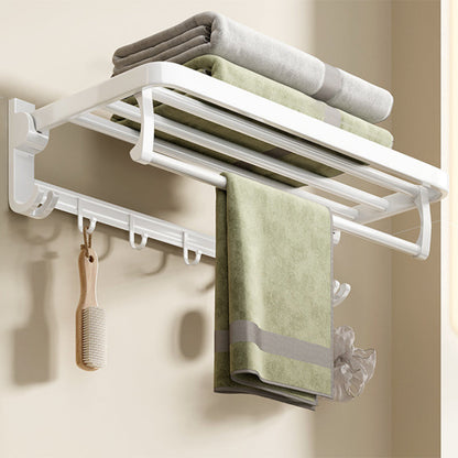 Contemporary Bathroom Accessory Set Towel Bar White Shelf