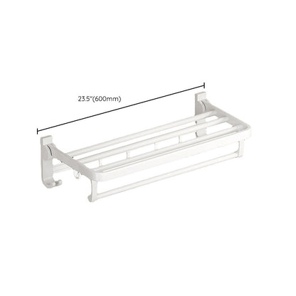 Contemporary Bathroom Accessory Set Towel Bar White Shelf